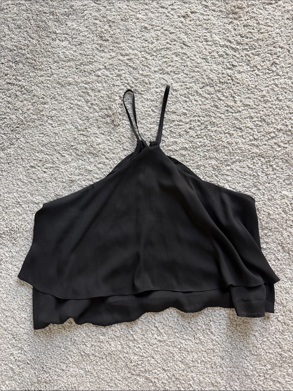 Lush Black Layered Halter Cami